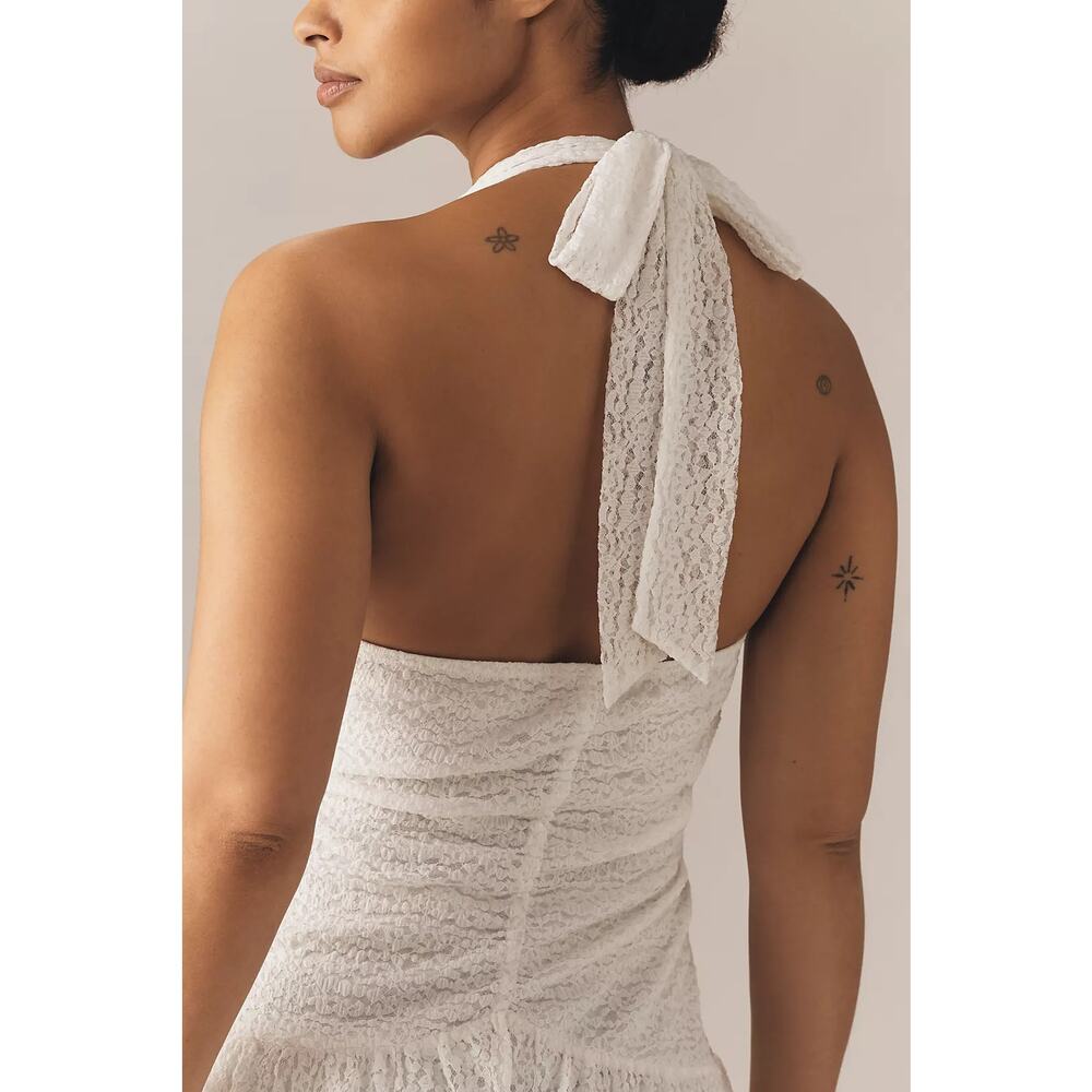 NWT Anthropologie Flat White Plunge Slim Maxi Dress $168 PLUS 1X White - Picture 6 of 8